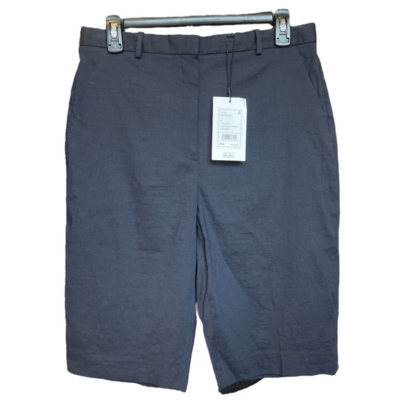 THEORY Easy Bermuda Shorts Linen Blend - Eco Crunch Wash - Size 8 - Picture 2 of 3